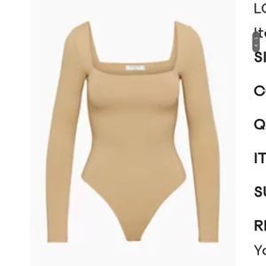 Aritzia Babaton Contour Squareneck Longsleeve Bodysuit (S)(BNWT)
